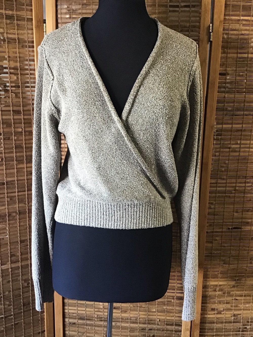 Free People-Going for Gold, V-Neck Wrap Pullover